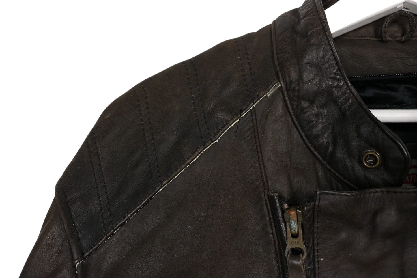 1990/00s Vintage Redskins Biker Lederjacke Womens XL