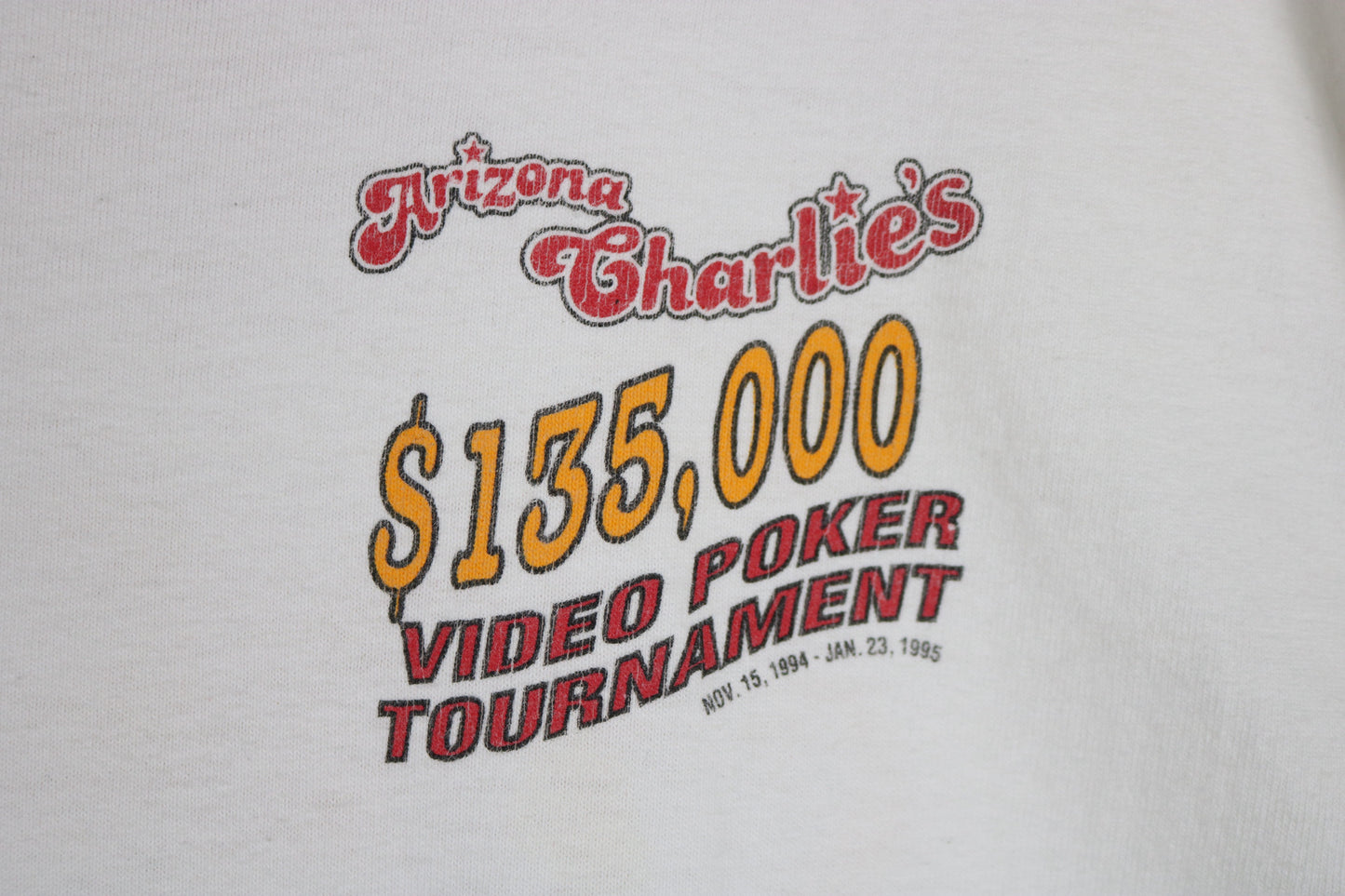 1990s Vintage Fruit of the Loom Arizona Charlie's T-Shirt L-XL