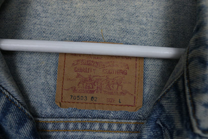 1990s Vintage distressed Levi's 70503 Trucker Weste L