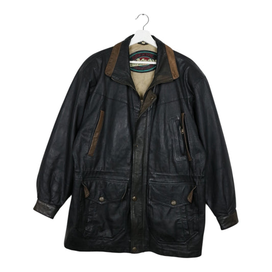 1990s Vintage Leder-Fieldjacke L-XL