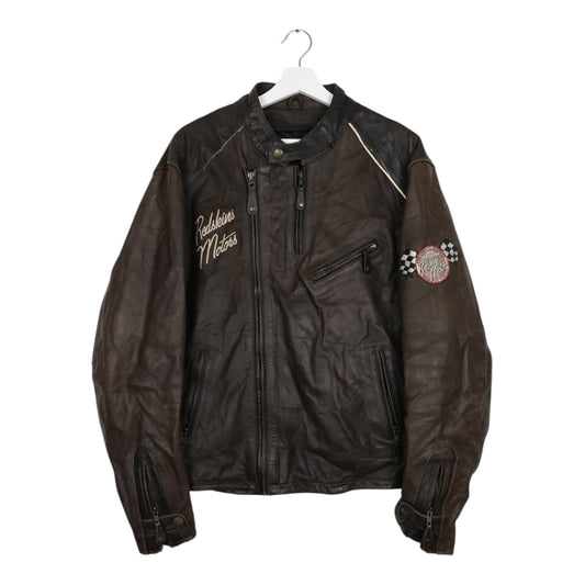 1990/00s Vintage Redskins Biker Lederjacke Womens XL