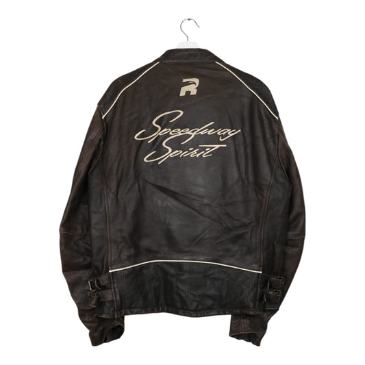 1990/00s Vintage Redskins Biker Lederjacke Womens XL