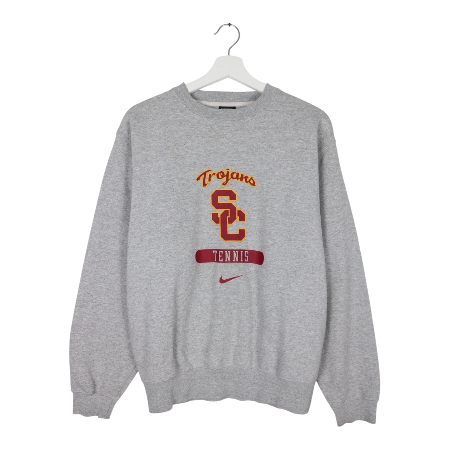 1990s Vintage Nike Team Tag Trojans Tennis Sweater S